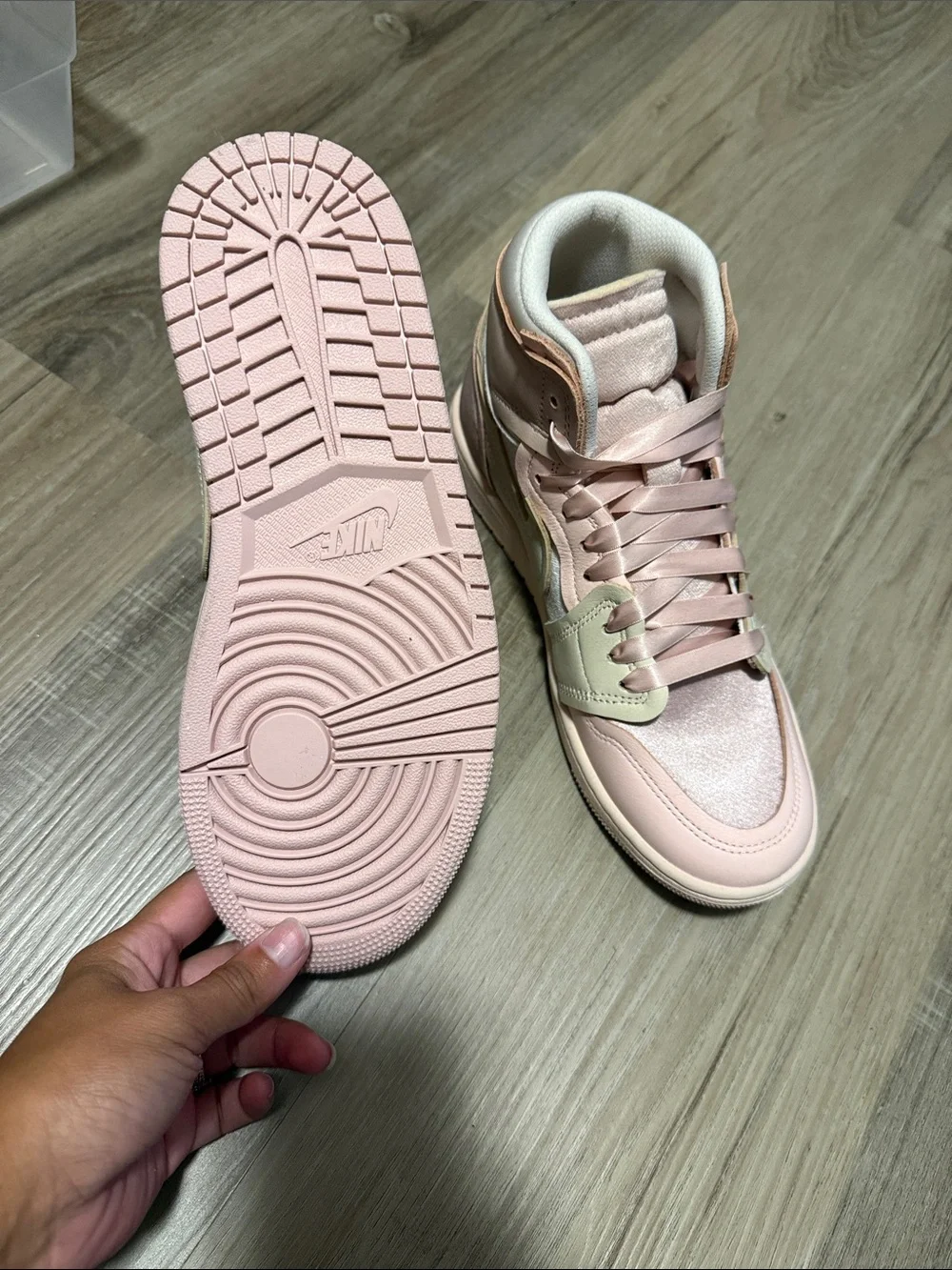 Nike Pastel Pink and Cream High-Top Sneakers